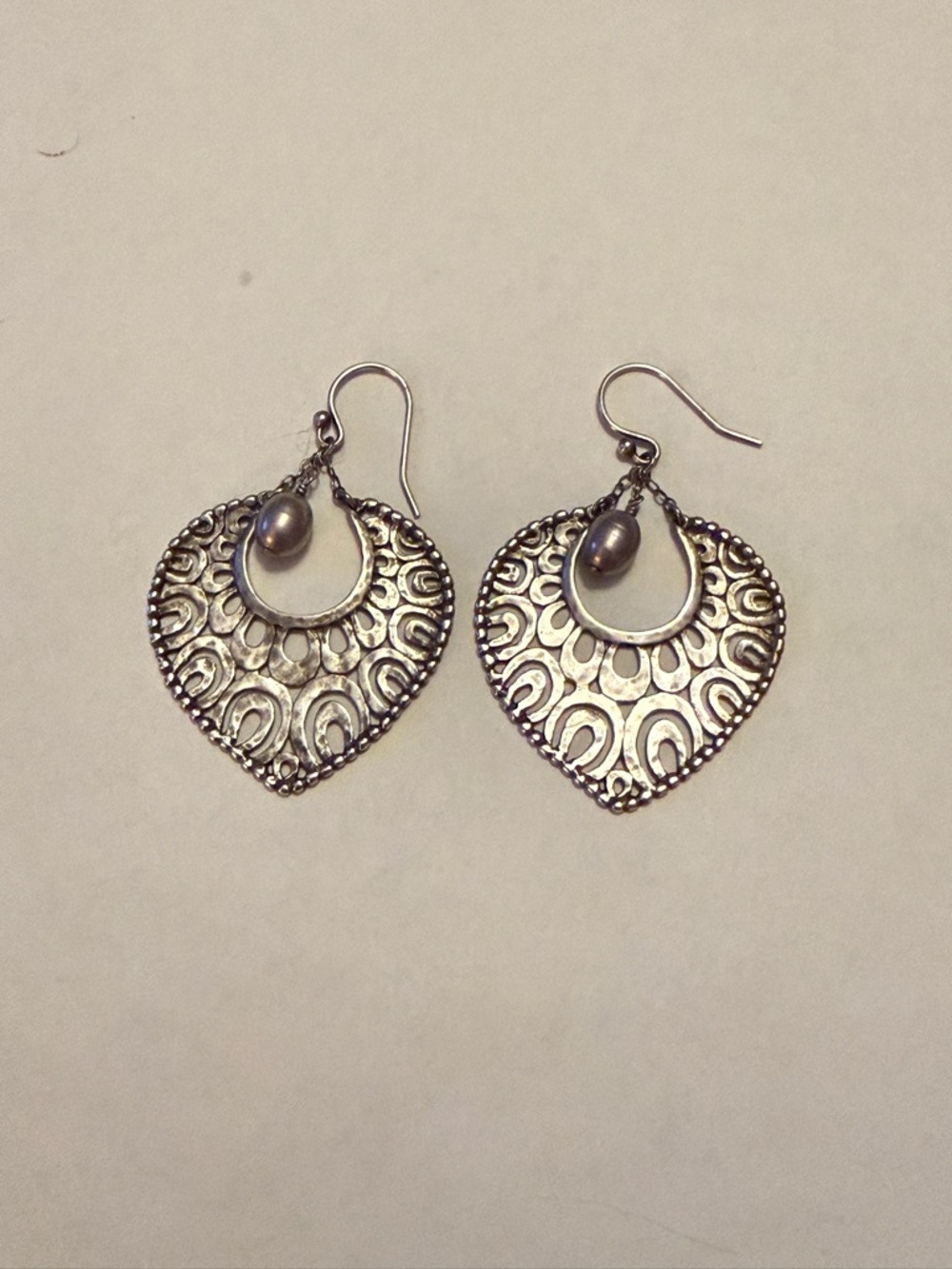 Silpada sterling silver heart dangle earrings